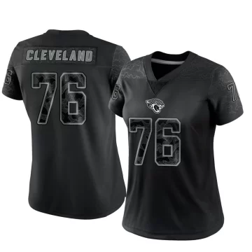 Women's Jacksonville Jaguars ＃76 Ezra Cleveland Black Limited Reflective Jersey