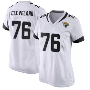 Women's Jacksonville Jaguars ＃76 Ezra Cleveland White Game Jersey