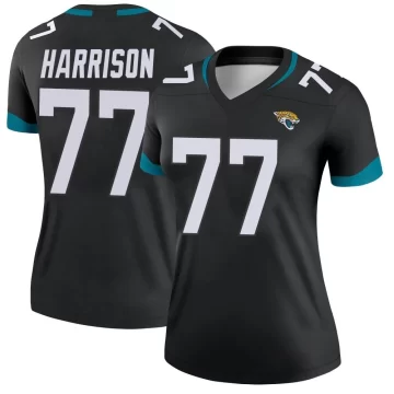 Women's Jacksonville Jaguars ＃77 Anton Harrison Black Legend Jersey