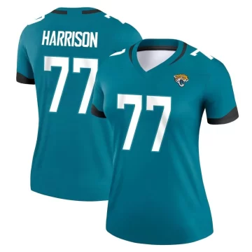 Women's Jacksonville Jaguars ＃77 Anton Harrison Teal Legend Jersey