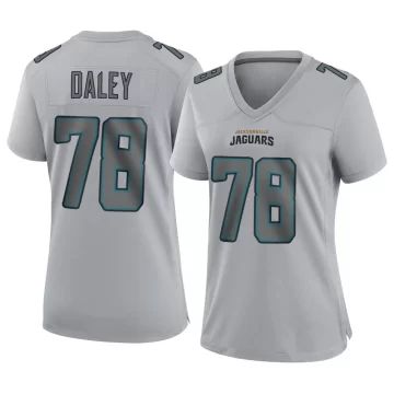 Women's Jacksonville Jaguars ＃78 Dennis Daley Gray Game Atmosphere Fashion Jersey