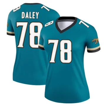 Women's Jacksonville Jaguars ＃78 Dennis Daley Teal Legend Prowler Throwback Jersey