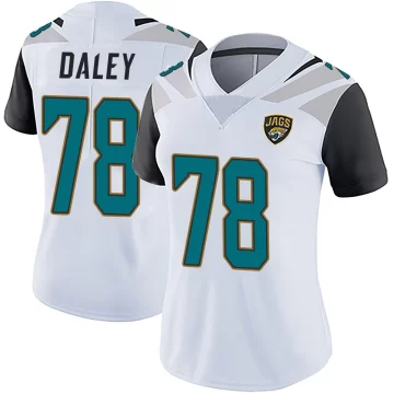 Women's Jacksonville Jaguars ＃78 Dennis Daley White Limited Vapor Untouchable Jersey