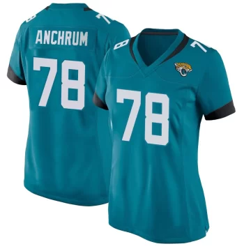 Women's Jacksonville Jaguars ＃78 Tremayne Anchrum Teal Game Jersey