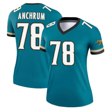 Women's Jacksonville Jaguars ＃78 Tremayne Anchrum Teal Legend Prowler Throwback Jersey