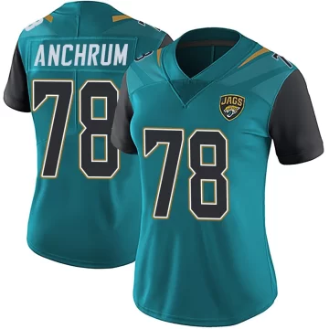 Women's Jacksonville Jaguars ＃78 Tremayne Anchrum Teal Limited Vapor Untouchable Team Color Jersey