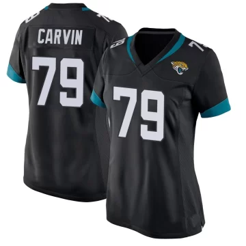 Women's Jacksonville Jaguars ＃79 Jerome Carvin Black Game Jersey