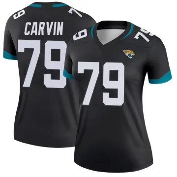 Women's Jacksonville Jaguars ＃79 Jerome Carvin Black Legend Jersey