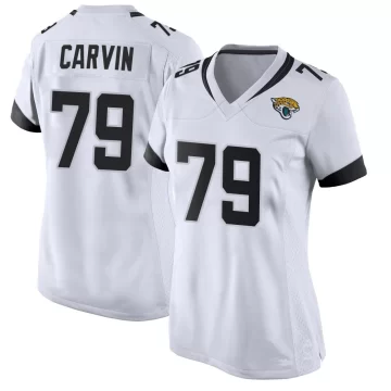 Women's Jacksonville Jaguars ＃79 Jerome Carvin White Game Jersey