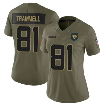 Women's Jacksonville Jaguars ＃81 Austin Trammell Olive Limited 2025 Salute to Service Jersey