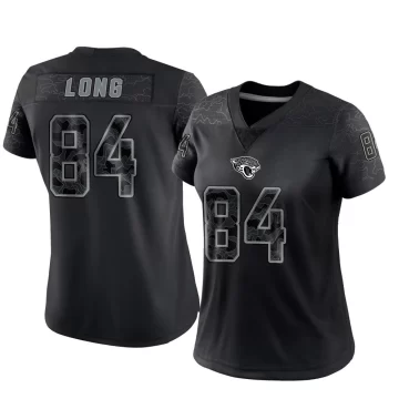 Women's Jacksonville Jaguars ＃84 Hunter Long Black Limited Reflective Jersey