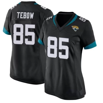 Women's Jacksonville Jaguars ＃85 Tim Tebow Black Game Jersey
