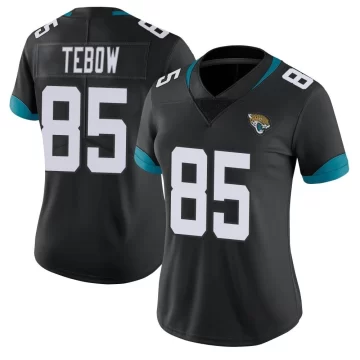 Women's Jacksonville Jaguars ＃85 Tim Tebow Black Limited Vapor Untouchable Jersey