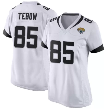 Women's Jacksonville Jaguars ＃85 Tim Tebow White Game Jersey