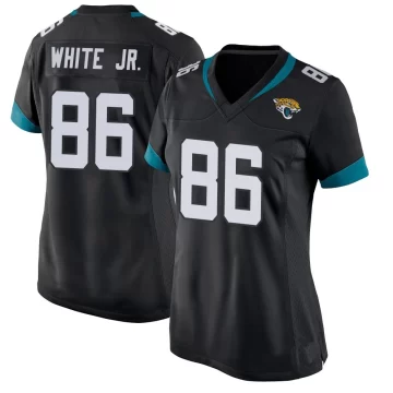 Women's Jacksonville Jaguars ＃86 David White Jr. Black Game Jersey
