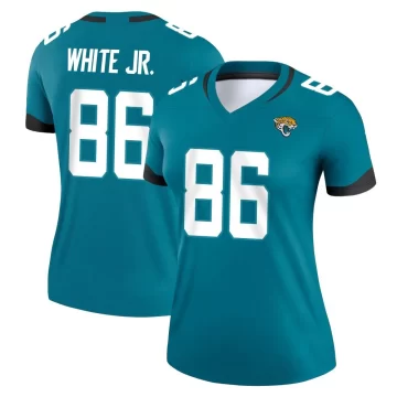 Women's Jacksonville Jaguars ＃86 David White Jr. Teal Legend Jersey