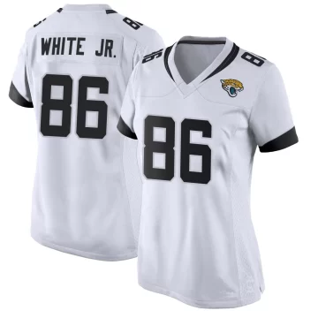 Women's Jacksonville Jaguars ＃86 David White Jr. White Game Jersey