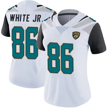 Women's Jacksonville Jaguars ＃86 David White Jr. White Limited Vapor Untouchable Jersey