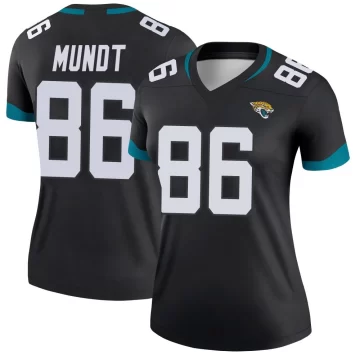 Women's Jacksonville Jaguars ＃86 Johnny Mundt Black Legend Jersey