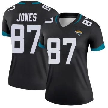Women's Jacksonville Jaguars ＃87 J.J. Jones Black Legend Jersey