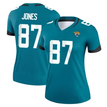 Women's Jacksonville Jaguars ＃87 J.J. Jones Teal Legend Jersey