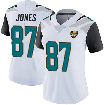 Women's Jacksonville Jaguars ＃87 J.J. Jones White Limited Vapor Untouchable Jersey