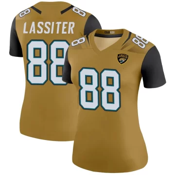 Women's Jacksonville Jaguars ＃88 Darius Lassiter Gold Legend Color Rush Bold Jersey