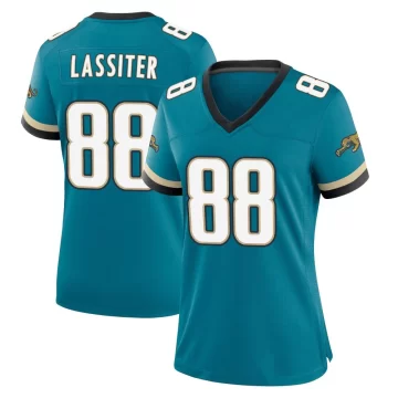 Women's Jacksonville Jaguars ＃88 Darius Lassiter Teal Game Prowler Throwback Jersey