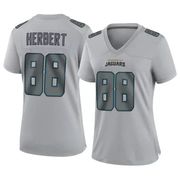 Women's Jacksonville Jaguars ＃88 Patrick Herbert Gray Game Atmosphere Fashion Jersey