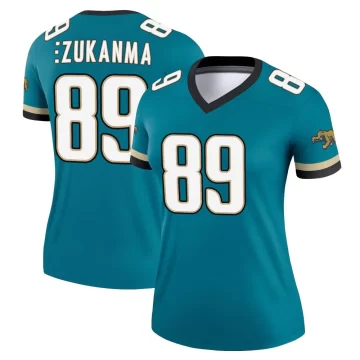 Women's Jacksonville Jaguars ＃89 Erik Ezukanma Teal Legend Prowler Throwback Jersey