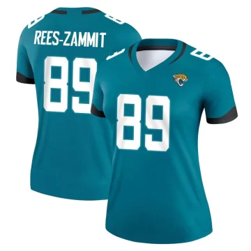 Women's Jacksonville Jaguars ＃89 Louis Rees-Zammit Teal Legend Jersey