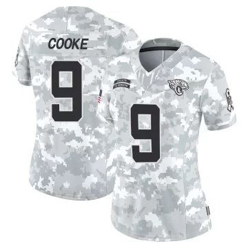 Women's Jacksonville Jaguars ＃9 Logan Cooke Arctic Camo Limited 2024 Salute to Service Jersey
