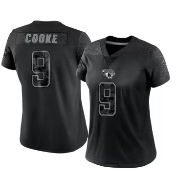 Women's Jacksonville Jaguars ＃9 Logan Cooke Black Limited Reflective Jersey