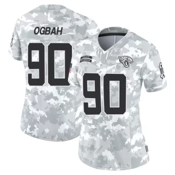 Women's Jacksonville Jaguars ＃90 Emmanuel Ogbah Arctic Camo Limited 2024 Salute to Service Jersey