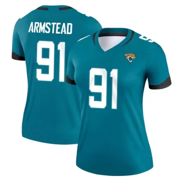Women's Jacksonville Jaguars ＃91 Arik Armstead Teal Legend Jersey