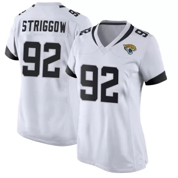 Women's Jacksonville Jaguars ＃92 Danny Striggow White Game Jersey