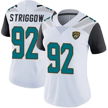 Women's Jacksonville Jaguars ＃92 Danny Striggow White Limited Vapor Untouchable Jersey