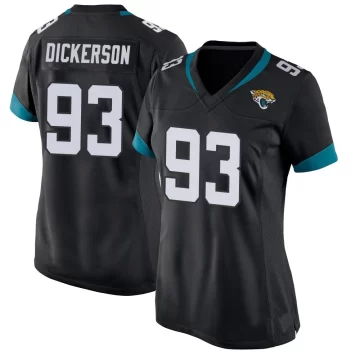 Women's Jacksonville Jaguars ＃93 Matt Dickerson Black Game Jersey
