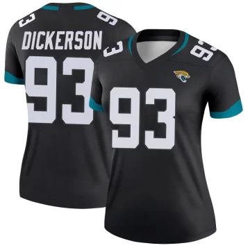 Women's Jacksonville Jaguars ＃93 Matt Dickerson Black Legend Jersey