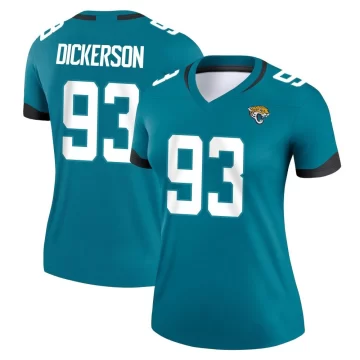 Women's Jacksonville Jaguars ＃93 Matt Dickerson Teal Legend Jersey