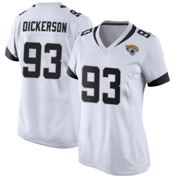 Women's Jacksonville Jaguars ＃93 Matt Dickerson White Game Jersey