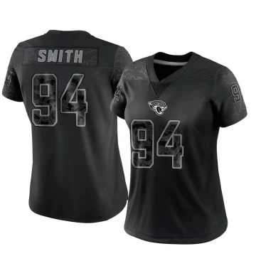 Women's Jacksonville Jaguars ＃94 Maason Smith Black Limited Reflective Jersey