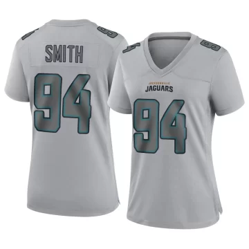Women's Jacksonville Jaguars ＃94 Maason Smith Gray Game Atmosphere Fashion Jersey