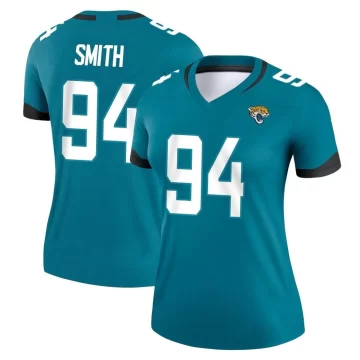 Women's Jacksonville Jaguars ＃94 Maason Smith Teal Legend Jersey