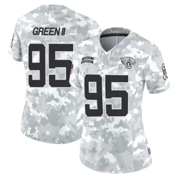 Women's Jacksonville Jaguars ＃95 B.J. Green II Arctic Camo Limited 2024 Salute to Service Jersey