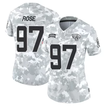 Women's Jacksonville Jaguars ＃97 Keivie Rose Arctic Camo Limited 2024 Salute to Service Jersey
