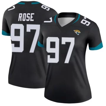 Women's Jacksonville Jaguars ＃97 Keivie Rose Black Legend Jersey