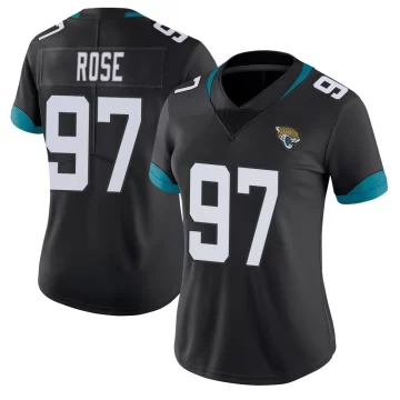 Women's Jacksonville Jaguars ＃97 Keivie Rose Black Limited Vapor Untouchable Jersey