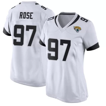 Women's Jacksonville Jaguars ＃97 Keivie Rose White Game Jersey