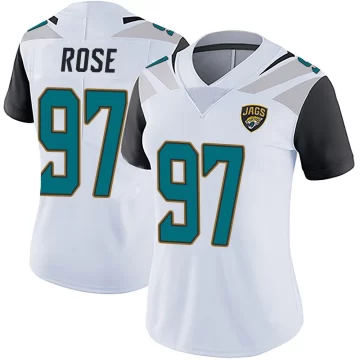 Women's Jacksonville Jaguars ＃97 Keivie Rose White Limited Vapor Untouchable Jersey